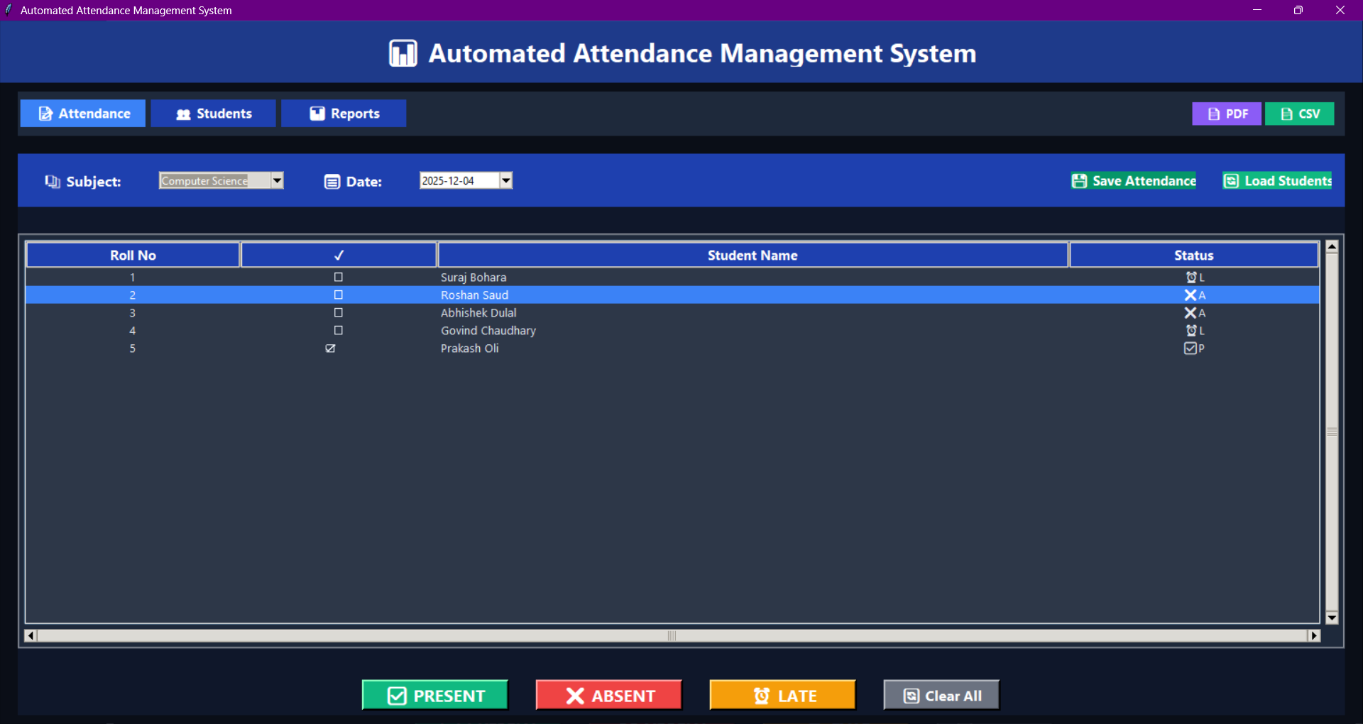 Automated Attendance